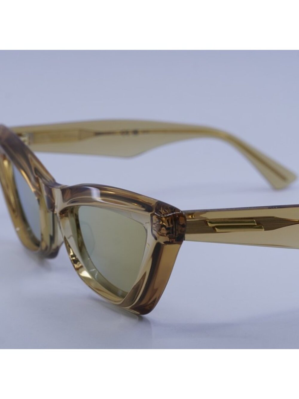 Bottega Veneta BV1101S 007 Sunglasses Brown Cat Eye Frame, Gold Lenses - Picture 3 of 12
